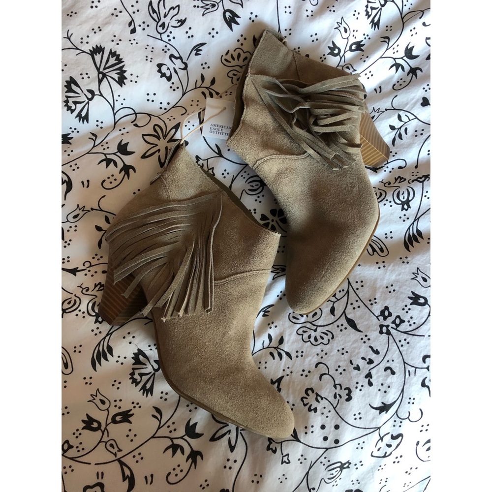 American Eagle Outfitters Fringe Suede Booties